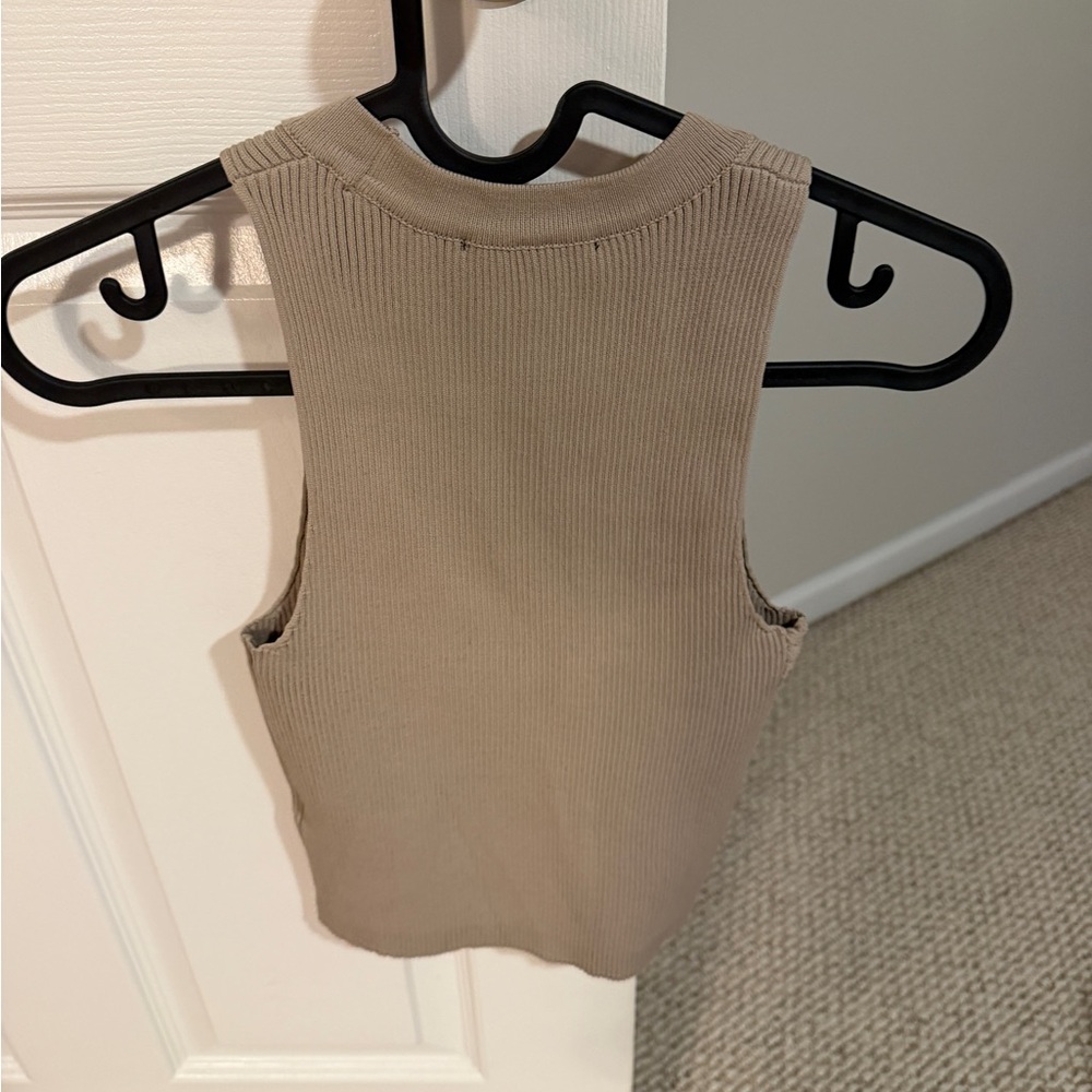 Sincerely Jules Beige Ribbed Tank Top - Picture 3 of 3